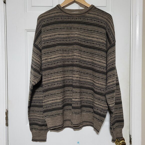 Alfani Wool Blend Striped Pattern Knit Sweater - Picture 1 of 12